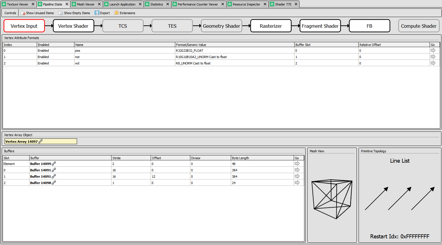 Render doc showing the pipeline state